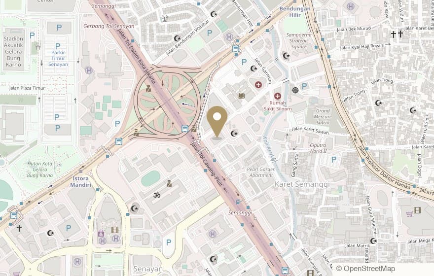 Map of the area around Mangkuluhur Artotel Suites